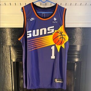 Phoenix Suns Devin Booker Basketball Jersey Purple Sunburst Mens Size XL 54